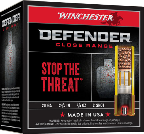 chester S202PD25 Defender 20Gauge 2.75 7/8oz 2Shot 25 Per Box/10 Case Ammo