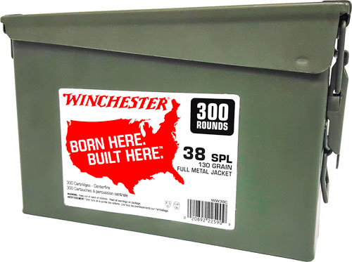 Winchester USA Pistol Ammo 38 Spl. 130 Gr. FMJ Ball USA AC 300 Rd. chester USA Pistol 38 Spl. 130 Gr. FMJ Ball USA AC 300 Rd. Ammo