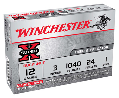 Winchester Ammo XB1231 Super X 12Gauge 3 1Buck Shot 5 Per Box/50 Case chester XB1231 Super X 12Gauge 3 1Buck Shot 5 Per Box/50 Case Ammo